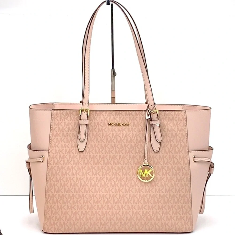 MICHAEL KORS GILLY LARGE DRAWSTRING TRAVEL TOTE BALLET SIGNATURE COLOR - Picture 3 of 14